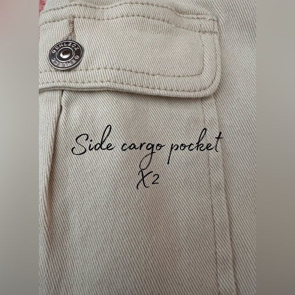 NWT Genleck Women’s Stretch Denim Mini Cargo Skirt Beige Size M - Picture 9 of 11